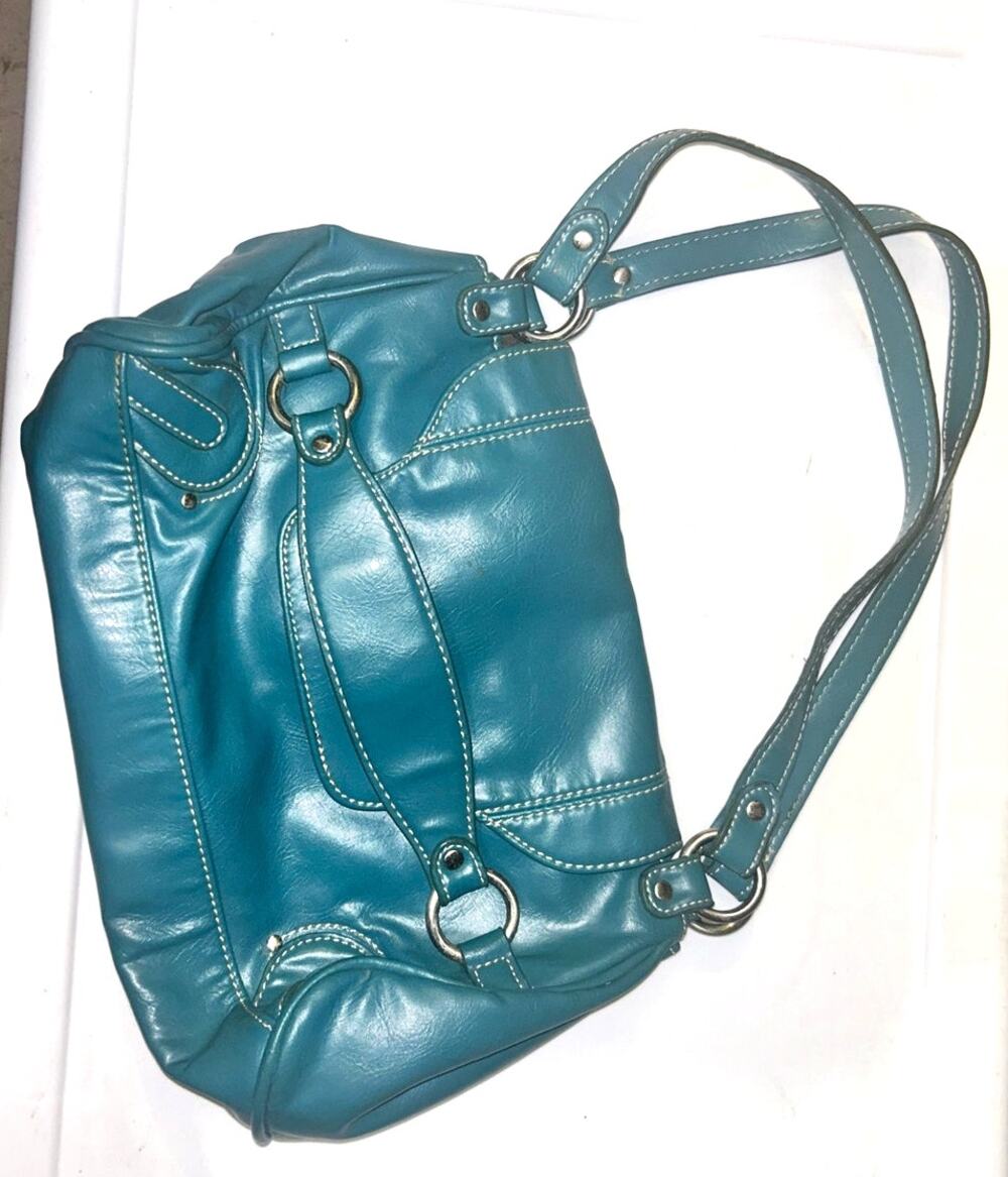 Emille M Simulated Leather Turquoise Purse Handbag